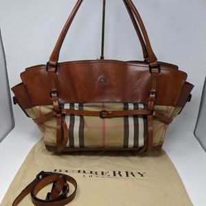 AUTHENTIC BURBERRY Brown Check Shoulder Bag